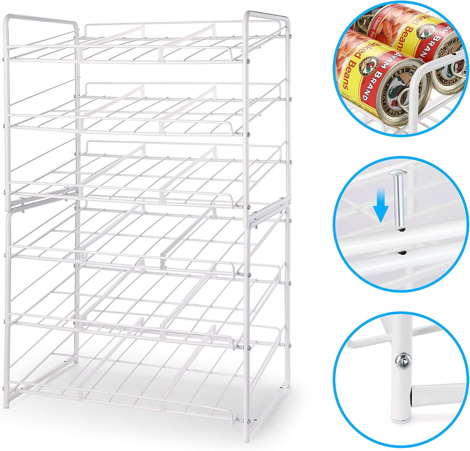 White Stackable Can Rack Organizer Z6342