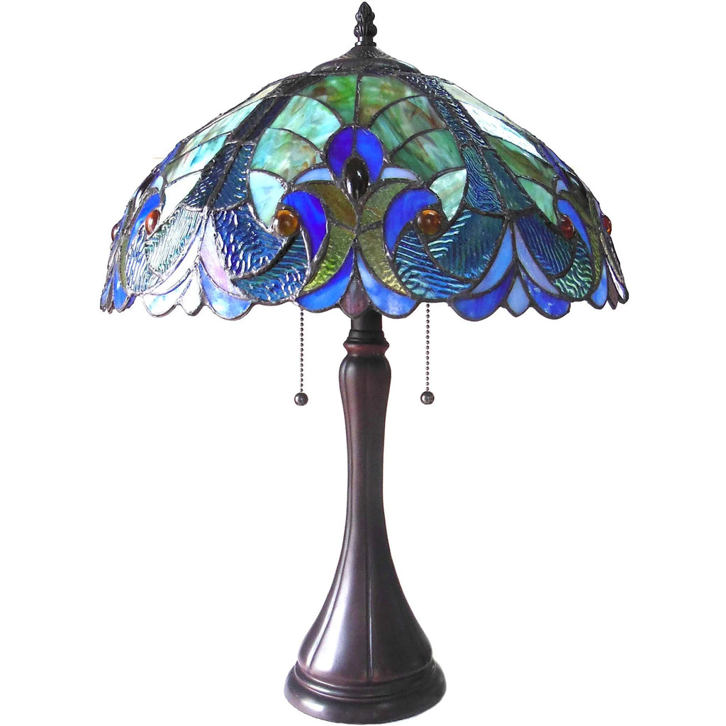 Tiffany-Style 2-Light Table Lamp with 16" Shade U8324