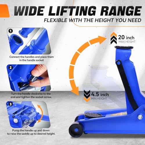 4 Ton Low Profile Steel Hydraulic Floor Jack L494