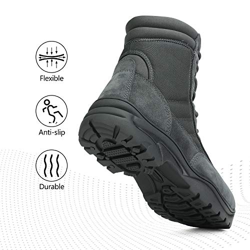 Military Tactical Work Boots Leather Combat Boots 6-8 Inches X4263