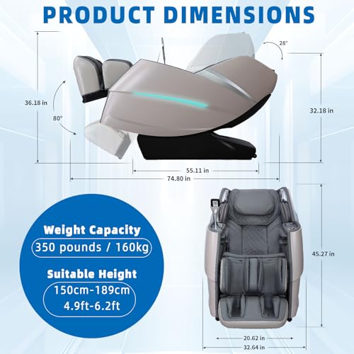 Black Full Body Massage Chair with Zero Gravity SL Track Q7748