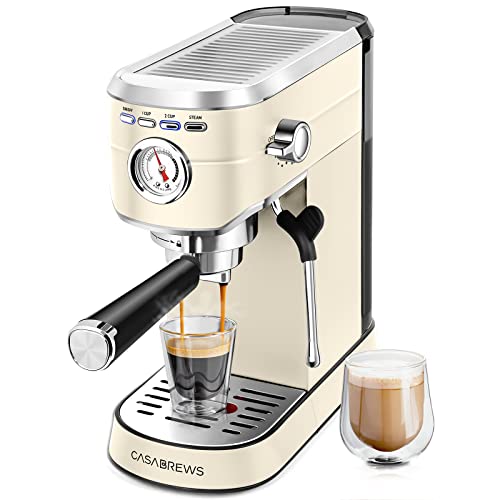Espresso Machine 20 Bar with Milk Frother Steam Wand, Compact Coffee Machine with 34oz Removable Water Tank W5327
