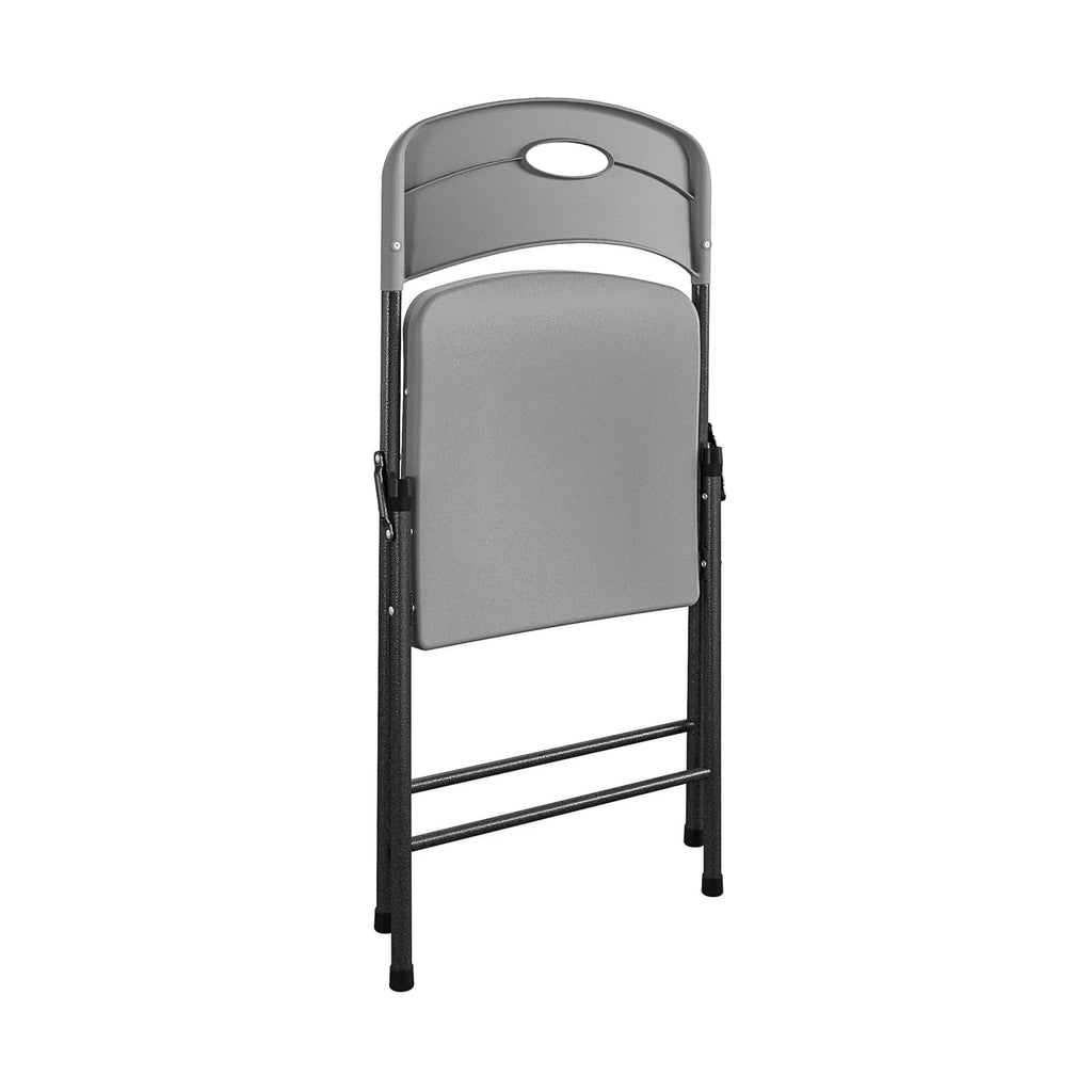 Gray 4-Pack Solid Resin Plastic Folding Chair Y2398