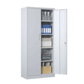 Black Metal Garage Storage Cabinet with Doors and 4 Shelves F837254
