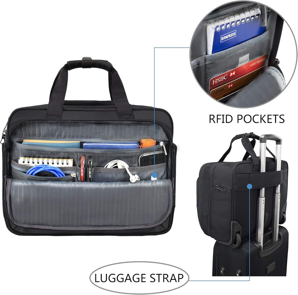 Rolling Laptop Bag Wheeled Briefcase for 17.3 Inch Laptop R343