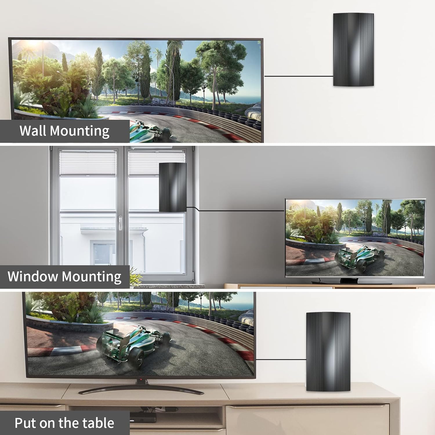 Indoor Outdoor TV Antenna with Amplifier Signal Booster J383
