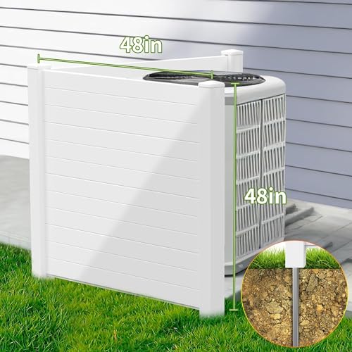 48"W x 48"H Air Conditioner Fence Privacy Screen with Ground Stakes X8371