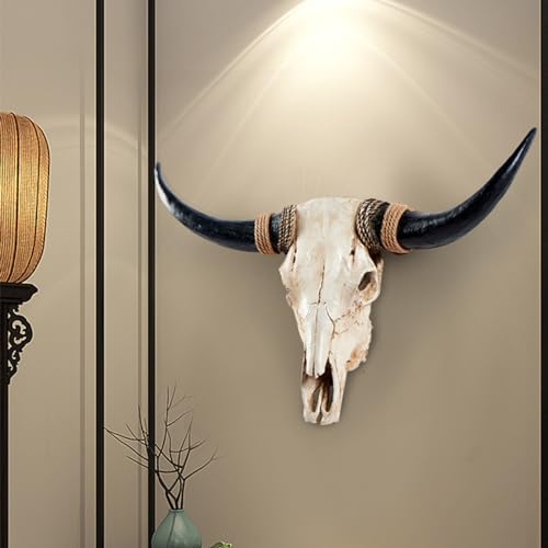 Black Longhorn Cow Skull Wall Decor, 31 x 24 x 7 inch Q687346