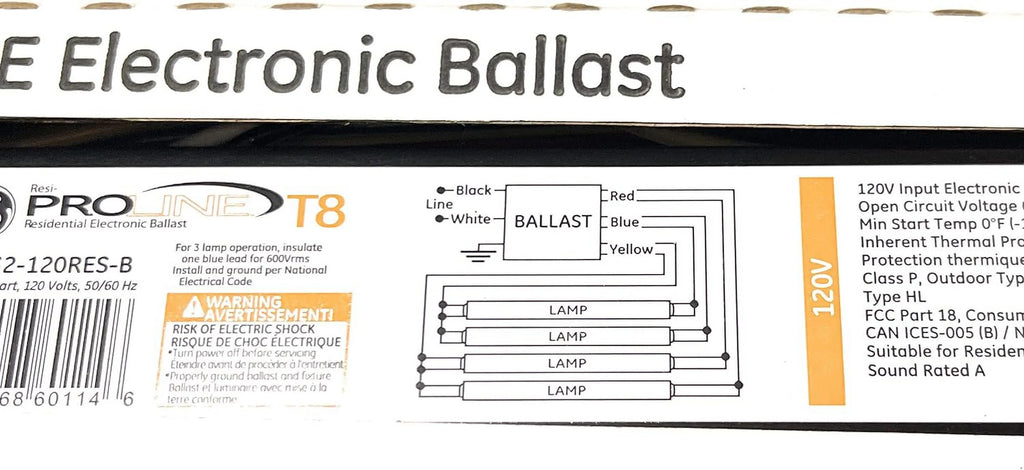 Electronic Ballast, 3 or 4 Lamp, Instant Start T8 I712