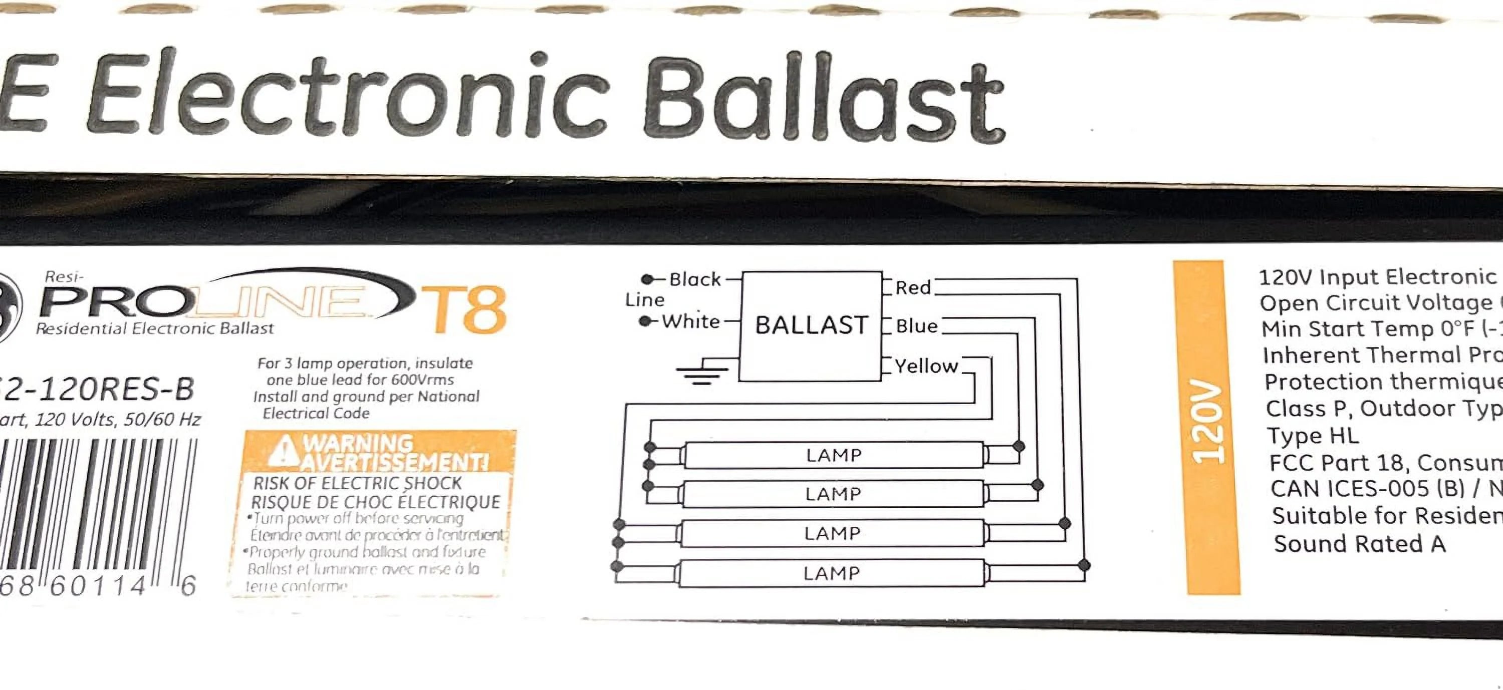 Electronic Ballast, 3 or 4 Lamp, Instant Start T8 I712