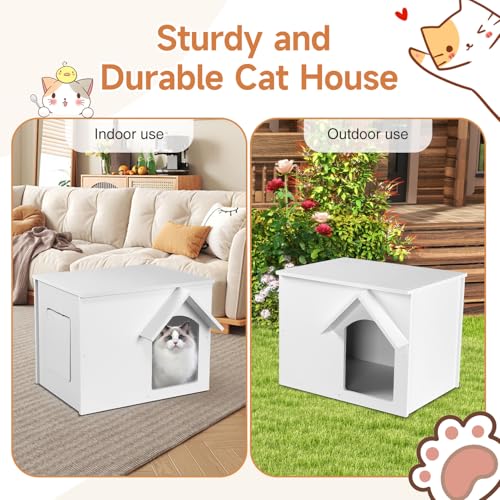 Waterproof Insulated Cat House with Escape Door W8679