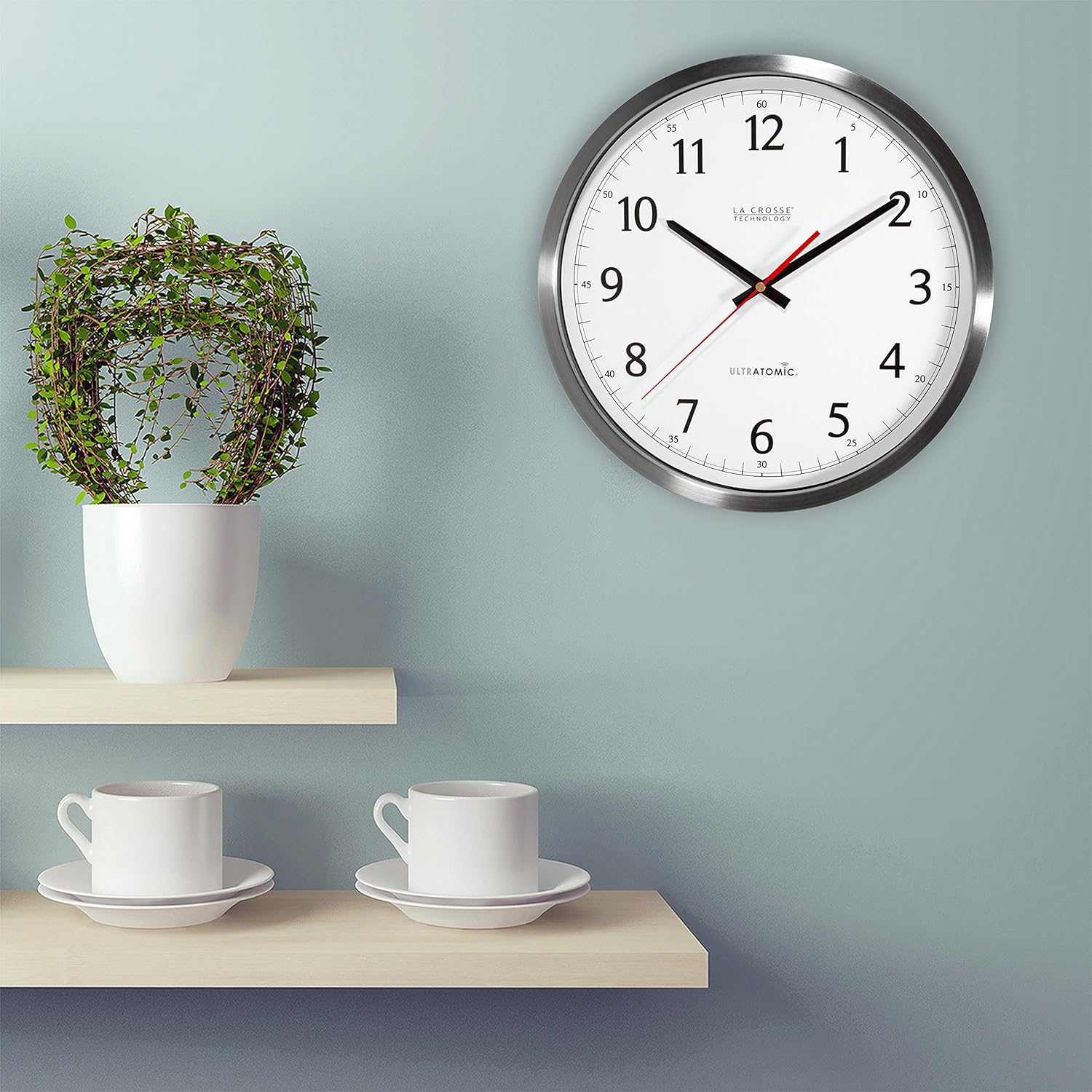 14 Inch Analog Stainless Steel Wall Clock B63930