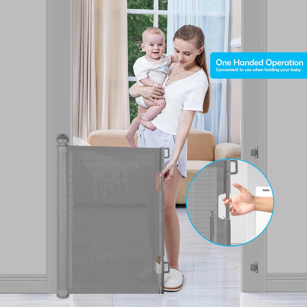 Retractable Baby Gate 33” Tall, Extends to 71” R516