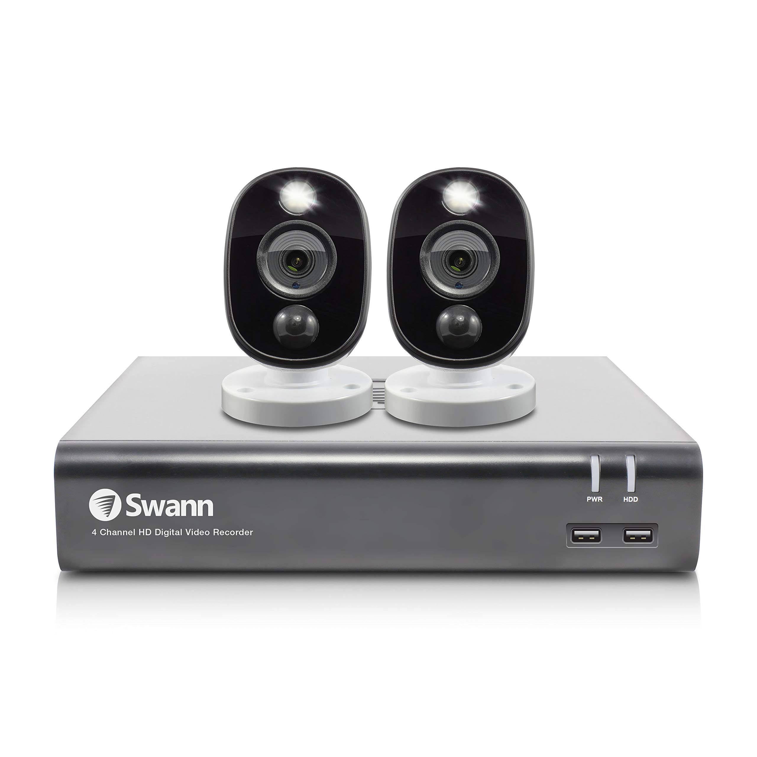 4-Channel 2-Camera Wired 1080p 1TB DVR Surveillance System U4910