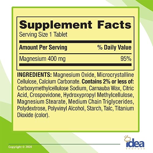 Magnesium Oxide 400 mg 250 Tablets B7518
