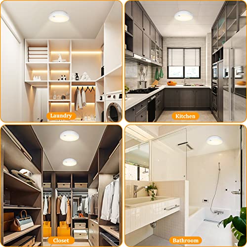 2-Pack Battery Operated Motion Sensor LED Ceiling Lights 3000K 400LM L3944