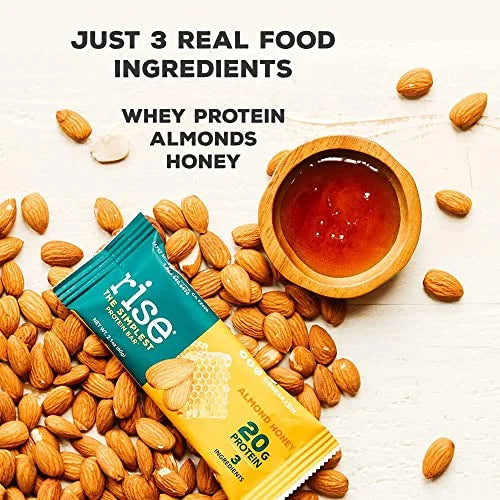 Almond Honey Whey Protein Bars, 20g Protein, 12 Pack S3106