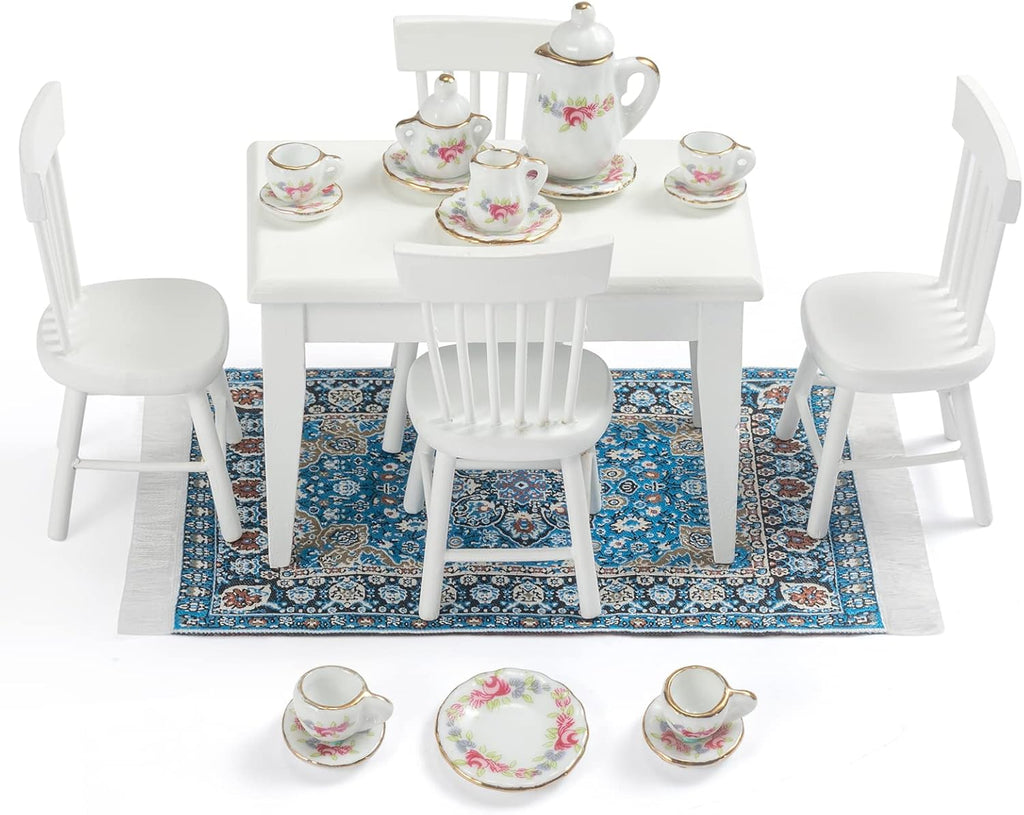 1:12 Dollhouse Kitchen Room Set 17 Pieces White U7114