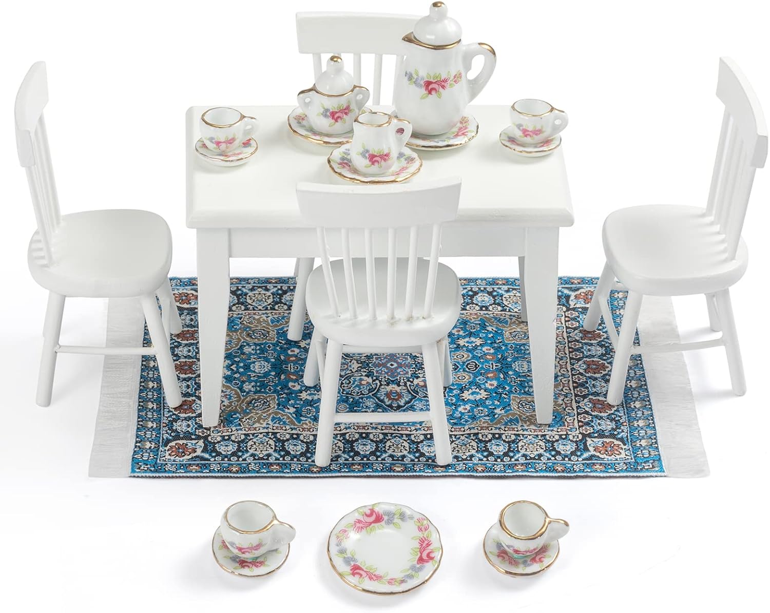 1:12 Dollhouse Kitchen Room Set 17 Pieces White U7114