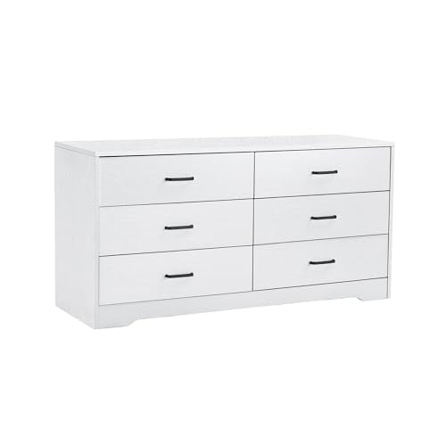 6 Drawer Wooden Dresser with Metal Handles P5063
