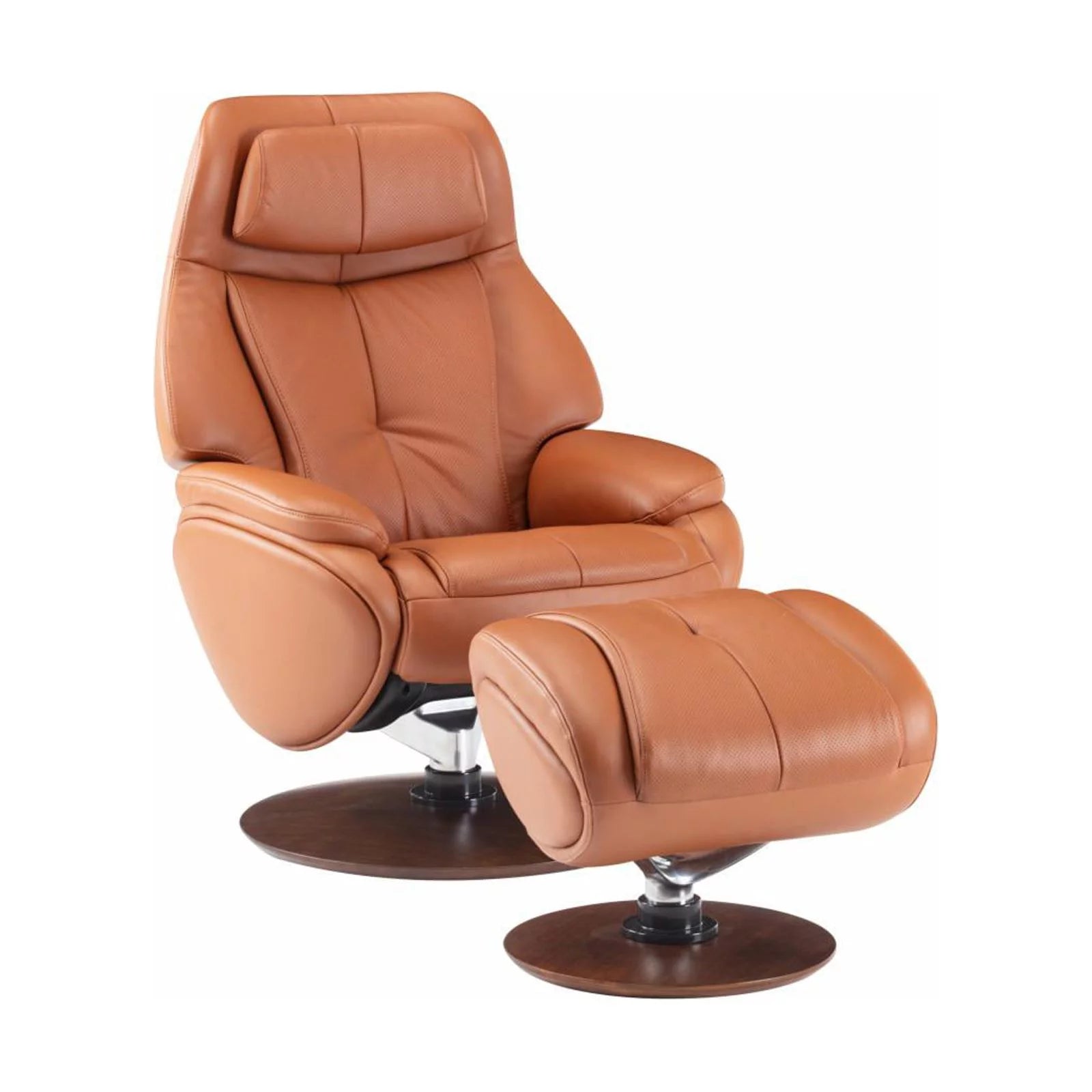 Leather Pedestal Recliner with Ottoman D810576