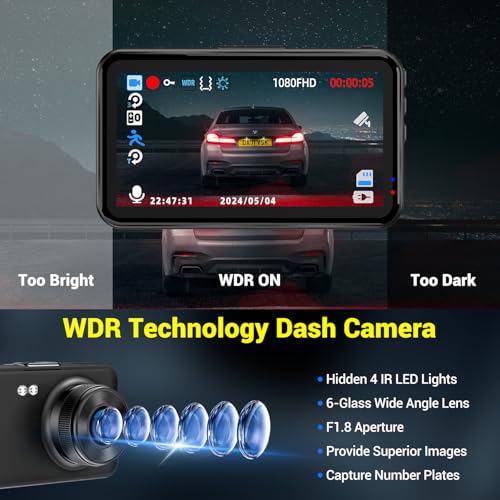 1080P FHD Dash Cam with 32GB Card W8148