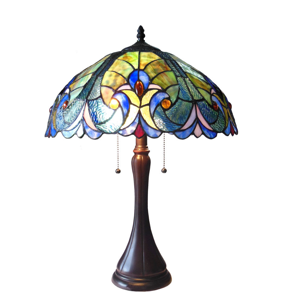 Tiffany-Style 2-Light Table Lamp with 16" Shade U8324