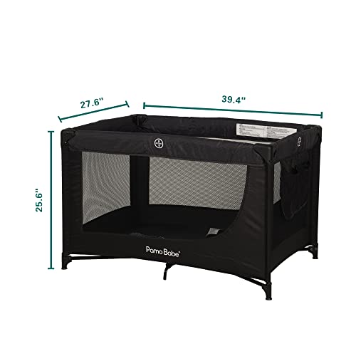 Portable Crib Baby Playpen with Mattress and Carry Bag (Grey) H942769