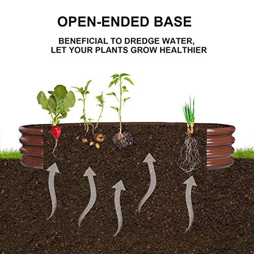 5ft Oval Galvanized Metal Raised Garden Bed Planter J47478