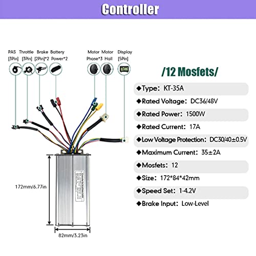 48V 1000W Front Motor Electric Bike Conversion Kit with KT-LCD6 Display P45670