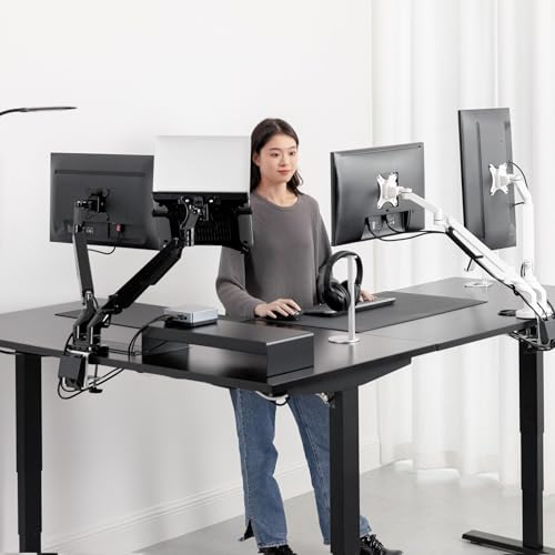 Gray Frame Ebony Oak Top L Shaped Height Adjustable Standing Desk 72" x 60" J7953