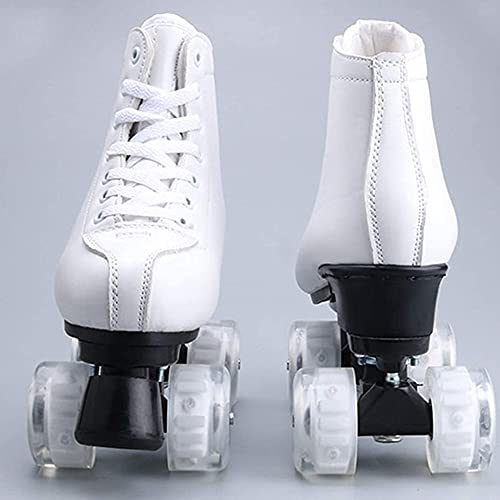 Classic White Quad Roller Skates with PU Leather and PU Wheels M488