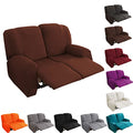 2 Seat Stretch Reclining Loveseat Sofa Cover with Side Pocket P256
