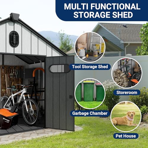6x6 FT Outdoor Resin Storage Shed with Floor M85847