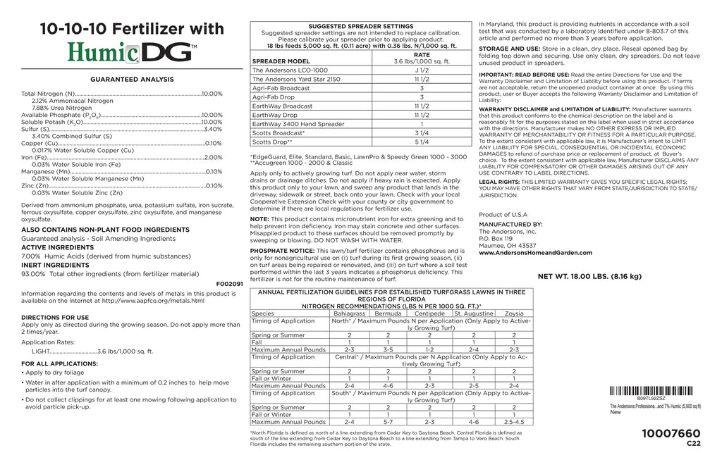 18lb. 10-10-10 Fertilizer with Micronutrients H4118