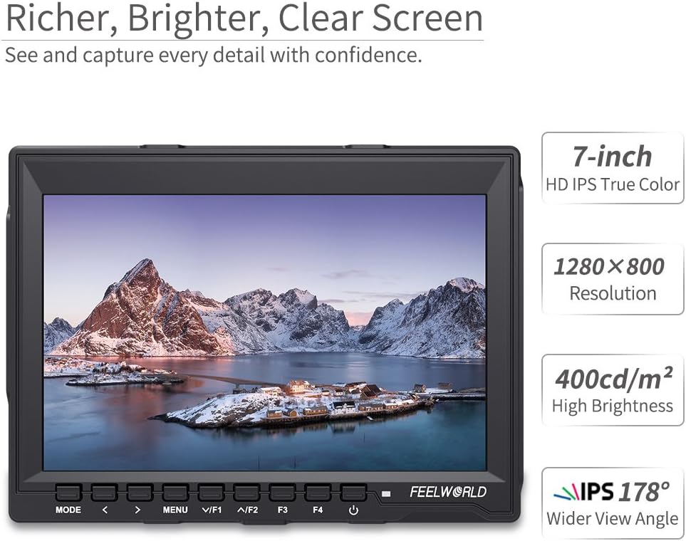 7 Inch 1280x800 IPS Field Monitor with Sunshade S926441