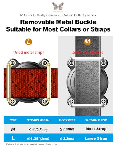 IPX8 Waterproof Hard TPU Dog Collar Airtag Holder with Metal Buckle Strap V705115