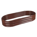 5ft Oval Galvanized Metal Raised Garden Bed Planter J47478