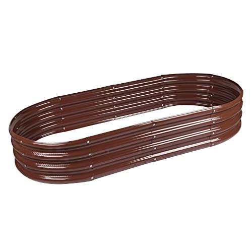 5ft Oval Galvanized Metal Raised Garden Bed Planter J47478