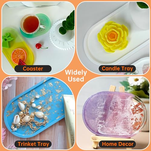 3 Pcs Silicone Rectangle Resin Molds W338174