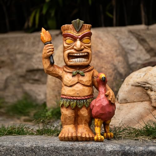Solar Powered Tiki Figurine with Light D720