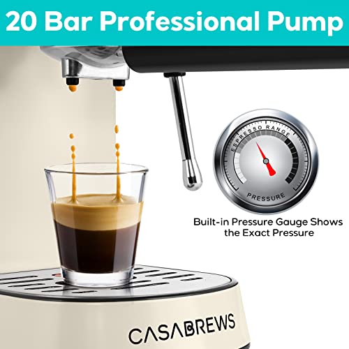 Espresso Machine 20 Bar with Milk Frother Steam Wand, Compact Coffee Machine with 34oz Removable Water Tank W5327