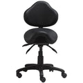 Black Ergonomic Saddle Stool with Back and Padded Seat Q1515
