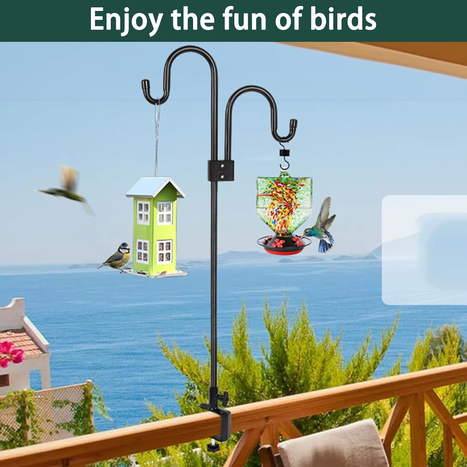 Black 47 Inch Deck Hook for Bird Feeder Q23999