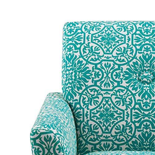 Button Tufted Arm Chair Gold Damask Y9245