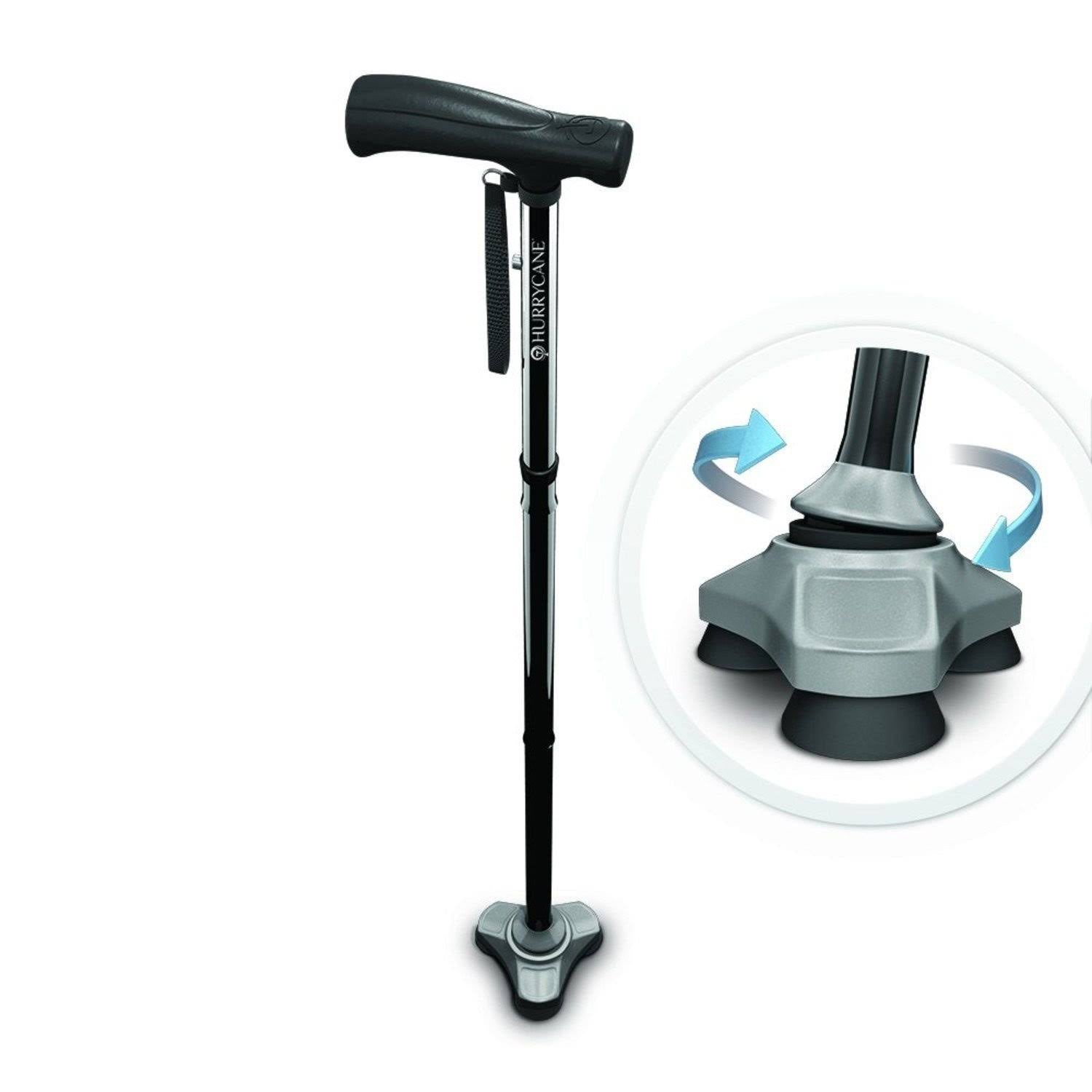 Black Folding All-Terrain Cane Walking Stick V46421