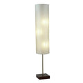 Transitional Three Light Floor Lamp in Pwt, Nckl, B/S, Slvr. Finish, Walnut Rubber Wood/Brushed Steel T351