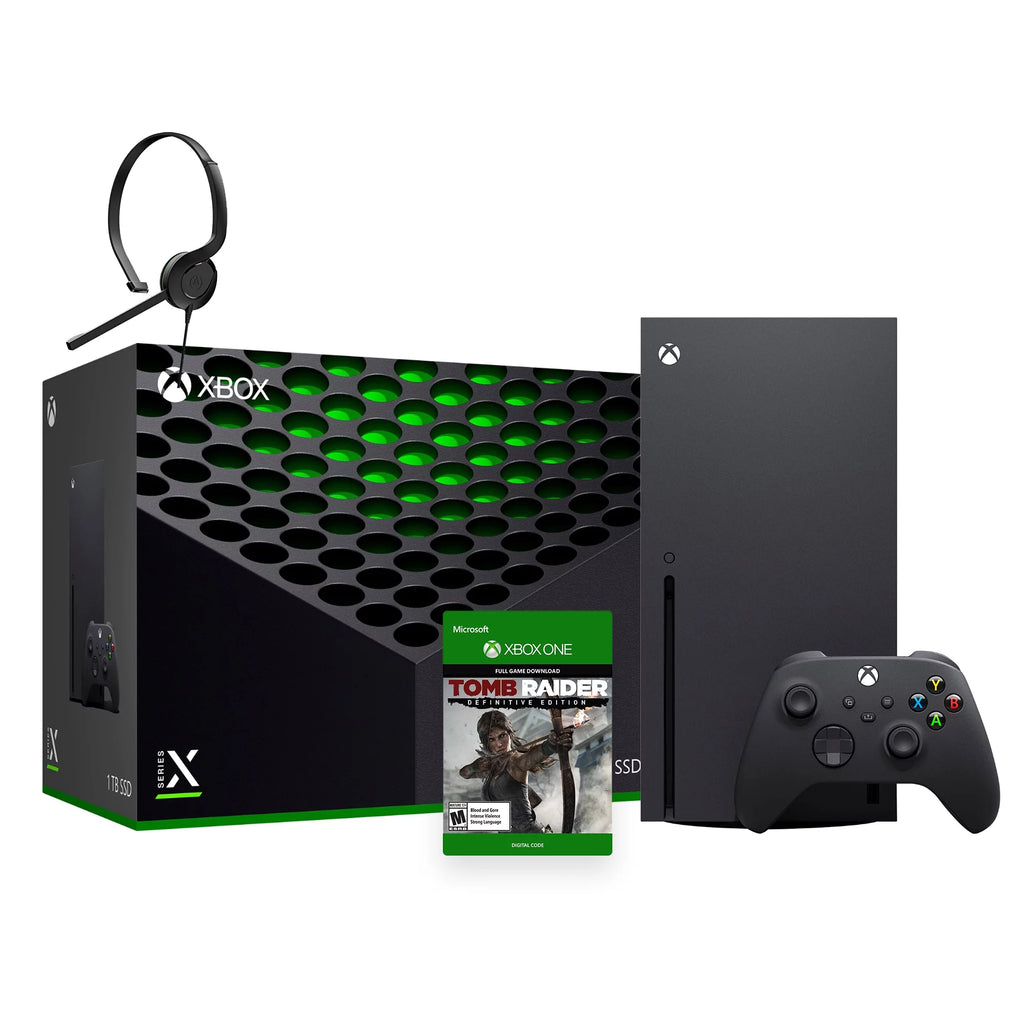 Xbox Series X Gaming Console Bundle - 1TB SSD Black Console and Wireless Controller with Headset I45624