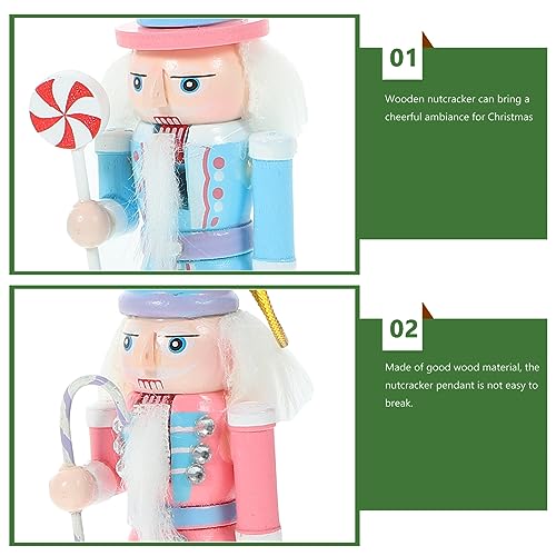 4pcs Pink Wooden Nutcracker Ornaments Y16099