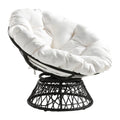 White cushion Papasan Chair with Black Frame Z954531